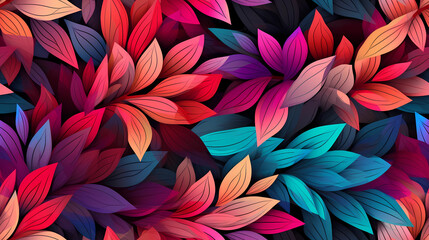 Digital Pixelated Petals seamless pattern