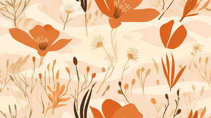 Earthy Desert Blooms with Sand and Terracotta Tones