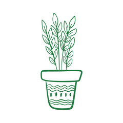 plant icon with a green outline green