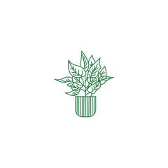 plant icon with a green outline renewable
