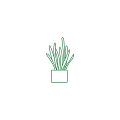 plant icon with a green outline sign