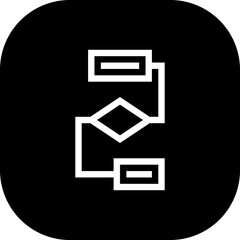 Flowchart project development icon with black filled line outline style. chart, diagram, business, flowchart, workflow, flow, step. Vector Illustration