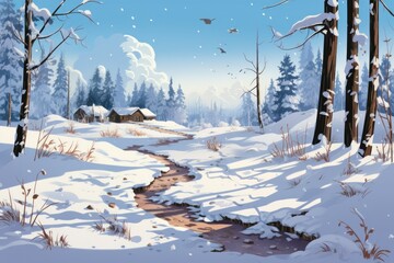 Winter Wildlife Tracks - Generative AI