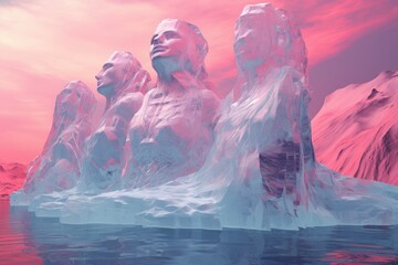 Ice Sculptures - Generative AI - obrazy, fototapety, plakaty