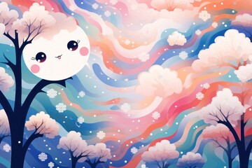 Obraz premium Snowy Abstract Art - Generative AI