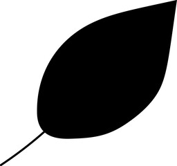 Silhouette of apple tree leaf, element of Thanksgiving day festive table decoration. Apple tree leaf contour holiday symbol. Simple black shape vector icon isolated on white background