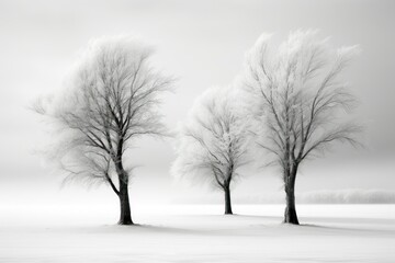 Winter Windswept Trees - Generative AI