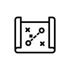 Strategy project development icon with black outline style. strategy, business, success, marketing, team, concept, plan. Vector Illustration