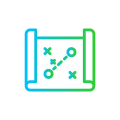 Strategy project development icon with blue and green gradient outline style. strategy, business, success, marketing, team, concept, plan. Vector Illustration
