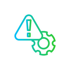 Risk management project development icon with blue and green gradient outline style. business, strategy, risk, investment, management, concept, finance. Vector Illustration