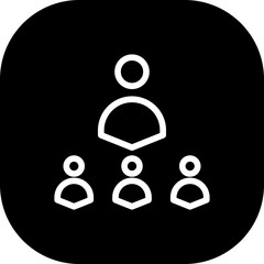 Leader project development icon with black filled line outline style. business, leader, leadership, success, team, group, manager. Vector Illustration