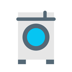家電、洗濯機、ドラム式を表すカラースタイルのアイコン
