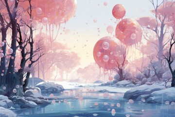Frozen Bubbles - Generative AI - obrazy, fototapety, plakaty