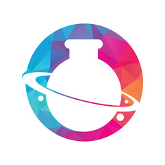 Lab Planet Logo Template Design. Creative Orbit Labor Lab abstract logo design template Vector illustration.