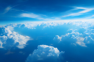 Naklejka na ściany i meble blue sky with clouds from above 