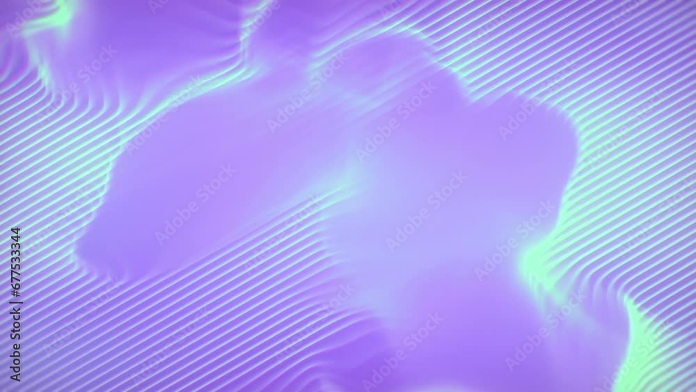 Poster Purple-blue abstract wavy pulsating pattern. 3d rendering digital animation 4K