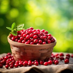cranberries in a wicker basket