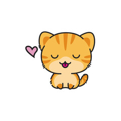 Obraz na płótnie Canvas vector cute kitten flat design