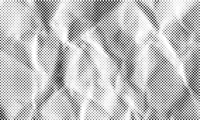 Abstract Vector Dotted Halftone Crumpled Paper Texture with Transparent Background - obrazy, fototapety, plakaty