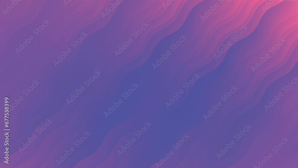 Fototapete Background with moving diagonal wavy lines. 3d rendering loop animation 4K