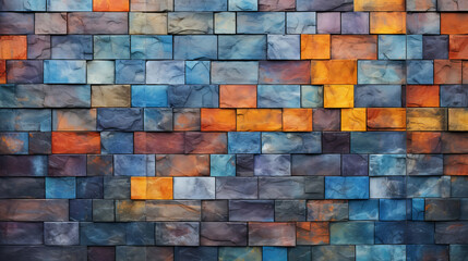 Colorful wall art mixed with different tiles design