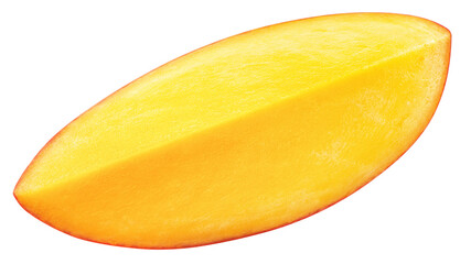 Mango slice isolated on white background, full depth of field