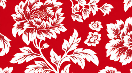 seamless pattern with red flowers | generative AI