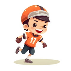 Fototapeta premium cartoon of american football boy
