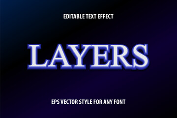 Editable volumetric text effect for design with layered outline.