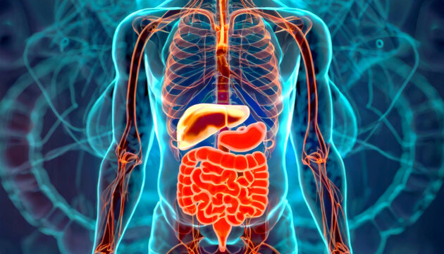 3D Visualization Illustration of Man's Pancreas Anatomy, 3D Exploration of the Pancreatic Anatomy in Man's Digestive System, Generative AI