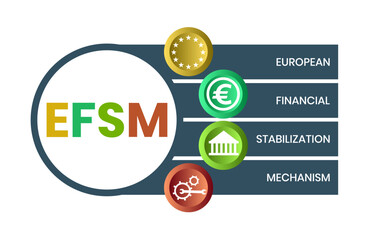 EFSM - european financial stabilisation mechanism acronym business concept background. vector illustration concept with keywords and icons. lettering illustration with icons for web banner, flyer