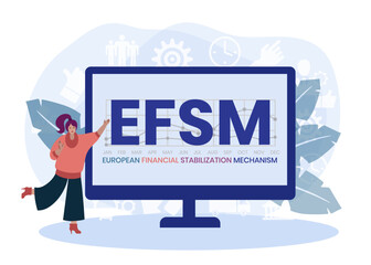 EFSM - european financial stabilisation mechanism acronym business concept background. vector illustration concept with keywords and icons. lettering illustration with icons for web banner, flyer