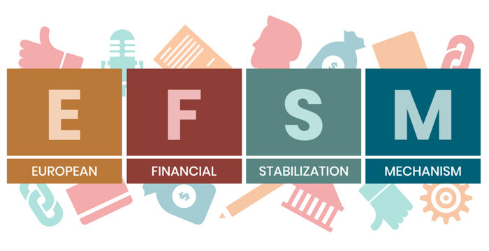 EFSM - european financial stabilisation mechanism acronym business concept background. vector illustration concept with keywords and icons. lettering illustration with icons for web banner, flyer