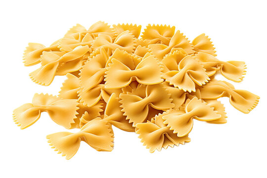 Dry Authentic Italian farfalle Pasta Farfalle or Bowtie pasta isolated on white background
