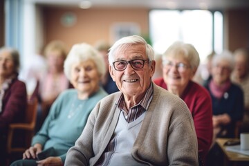 old age Group of elderly people in a nursing home