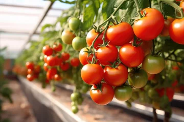 Fotobehang Intelligent Robots Revolutionize Tomato Crop Care In Greenhouses © Anastasiia