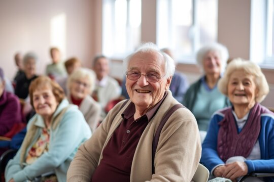 old age Group of elderly people in a nursing home