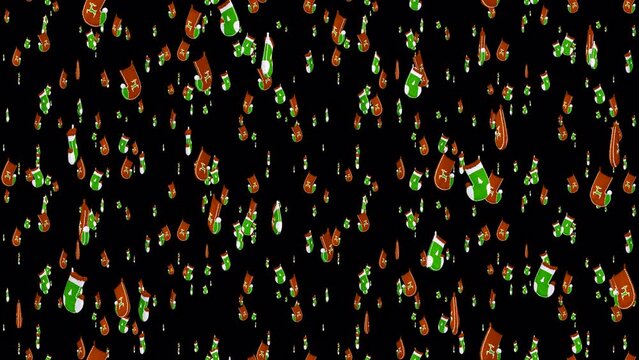 Stockings loop Christmas LOOP TILE with alpha. This texture of stockings is loopable and tileable and can create an infinite seamless Christmas background texture.