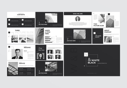 Black and White Business Presentation Template