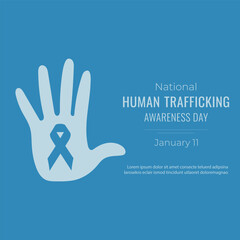National day against human trafficking.January 11.Vector illustration.