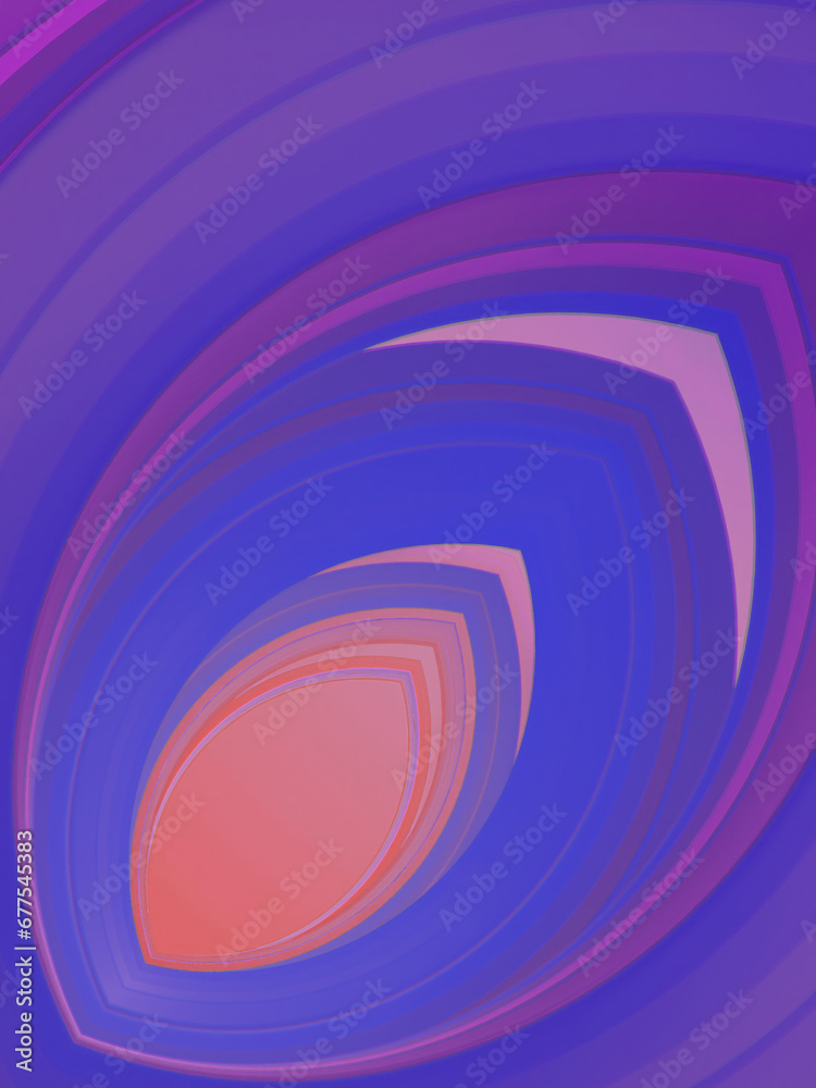 Aufkleber bright and colorful abstract digital illustration depicting a large rotating blue-orange circle. 3d 