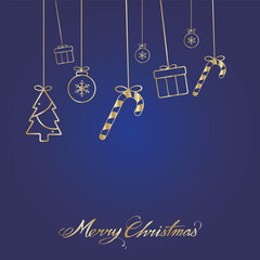 Merry Christmas background and Christmas elements vector collection