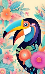 Naklejka premium toucan 