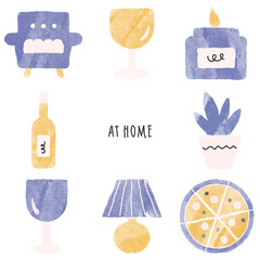 お家ワインのライフスタイル（パープル　イエロー）