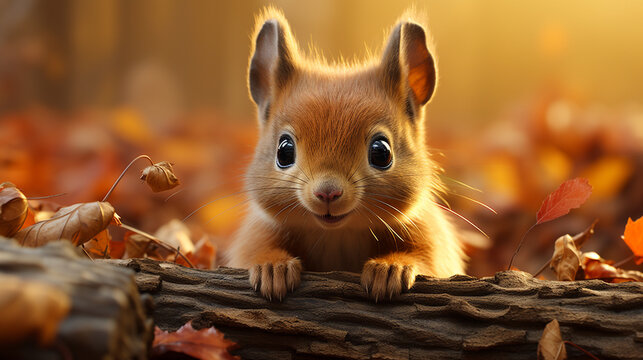 squirrel in the forest HD 8K wallpaper Stock Photographic Image