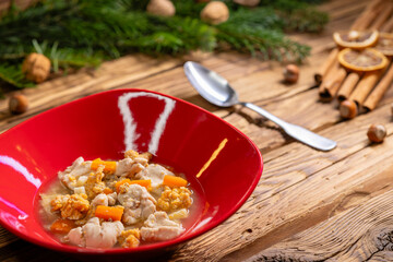 Traditional Christmas food in Czech Republic - fish soup