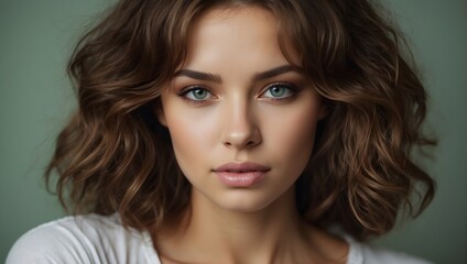 Fototapeta premium portrait of a girl with well-groomed facial skin