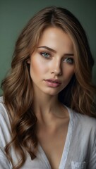 Fototapeta premium portrait of a girl with well-groomed facial skin