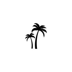 Fototapeta na wymiar Palm tree silhouette coconut icon isolated on white background