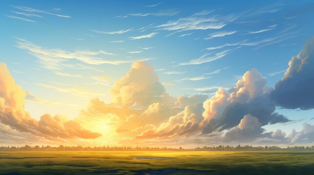 dawn rural sunrise cloud sunlit illustration spring dusk, sky grass, s sun dawn rural sunrise cloud sunlit